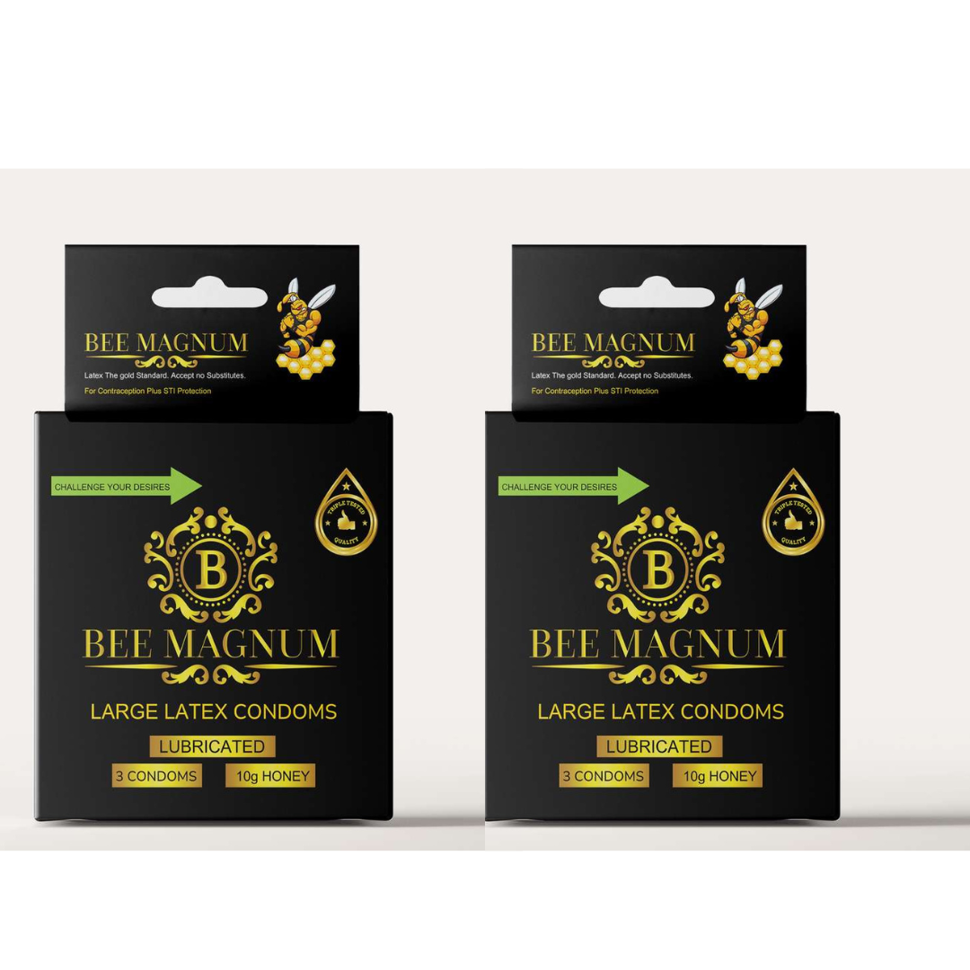BEE MAGNUM - Honey 10g, 3 Free Latex Condoms Included Size L