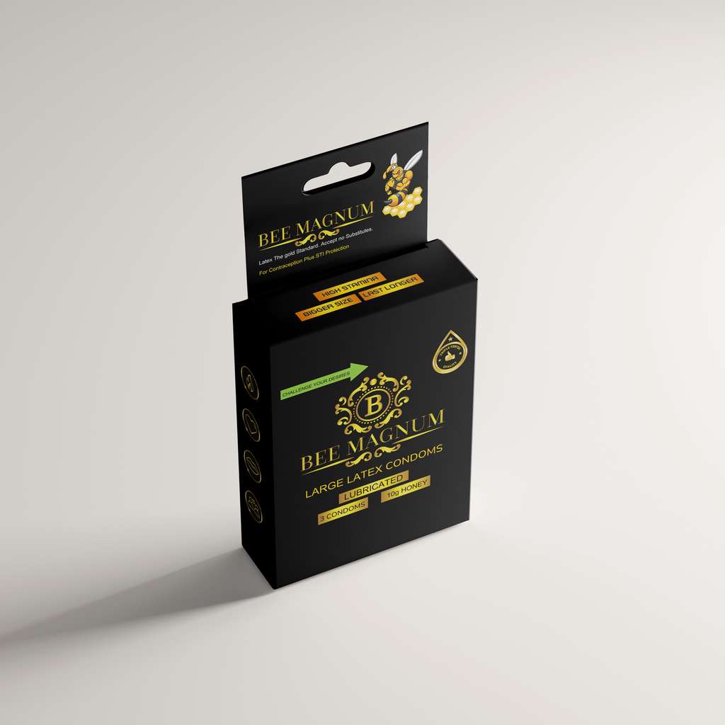 BEE MAGNUM - Honey 10g, 3 Free Latex Condoms Included Size L