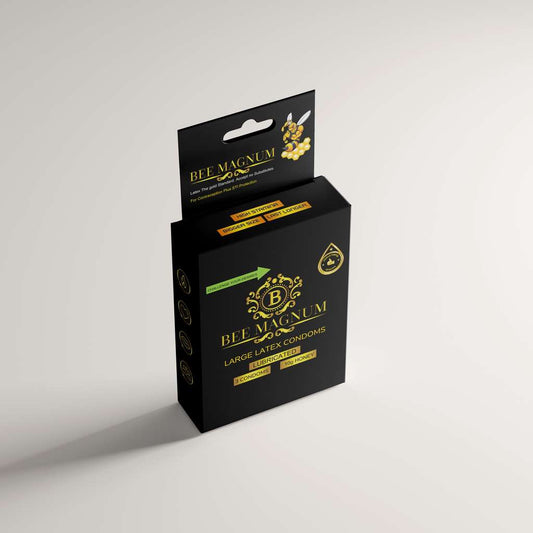 BEE MAGNUM - Honey 10g, 3 Free Latex Condoms Included Size L